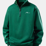 Relax Fit Men Print Quarter Zip Sweatshirt