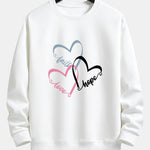 Heart Slogan Print Relax Fit Sweatshirt