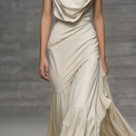 Women's Elegant Beige Woven Sleeveless Round-neck Maxi Dress