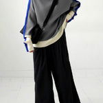 Long Sleeves Contrast Color Split-Joint High Neck Hoodies&Sweatshirt Sweatshirt Tops Tops