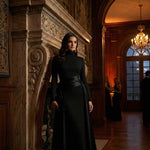 Bodycon Elasticated Waist Asymmetric Solid Color Split-Joint High Neck Maxi Dresses