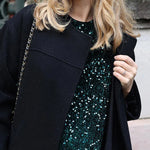 Skobeloff Velvet Sequin Short Sleeve Mini Dress