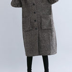 Loose Plaid Woolen Hood Coat