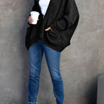 Button Front Pocketed Loose Fit Knitted Cardigan