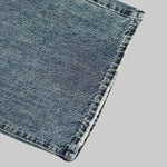 Loose Wide Leg Buttoned Fringed Pockets Jean Pants Bottoms