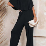 Pure color holiday vacation casual jumpsuit