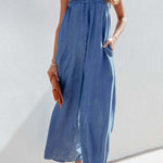 Slender wide-leg pants cropped casual overalls