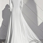 A-Line High Waisted Pleated Solid Color Zipper Mock Neck Maxi Dresses