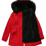 Hooded winter warm fleece coat with cotton padded jacket