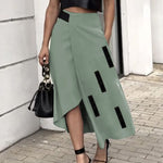 A-Line Loose Asymmetric Elasticity Pockets Split-Joint Skirts Bottoms