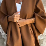 Solid Color Loose V-neck Shawl Cape Jacket