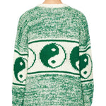 Opposites Attract Knit Yin-yangs Print Crewneck Oversized Cardigan