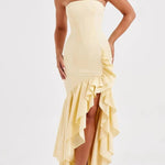 Sexy Off-shoulder Slim Fit Irregular Hem Maxi Dress