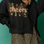 Christmas Sequin Casual Round Neck Long Sleeve Sweatshirt