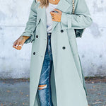 Work Solid Patchwork Turndown Collar Outerwear