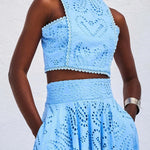 Paris Dreaming Embroidered Lace Crop Tank Top