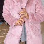 Faux fur collar loose coat