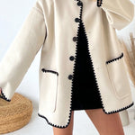 TORI CREAM WOOL LIKE SCARF TAILORED COAT