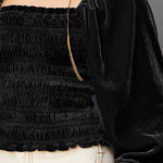 Plain Ruffle Sleeve Buttoned Plus Size Boho Top