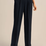 Timeless Pleated Wide-Leg Dense Silk Trousers