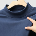 Men's Solid Color Cashmere Half Turtleneck Thermal Long Sleeve T-Shirt