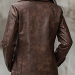 Women's Lapel Vintage Faux Leather Jacket