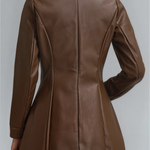 Women's Stand Collar Vintage Faux Leather Jacket