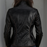 Retro Stand Collar Metal Button Pu Jacket
