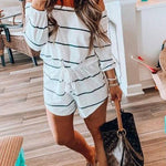Margovil Oxygen Off Shoulder Beauty Striped Jumpsuit