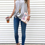 Margovil Casual Sleeveless Solid Waistcoat T-shirt