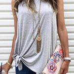 Margovil Casual Sleeveless Solid Waistcoat T-shirt