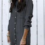 Margovil Stylish Button Down Denim Shirt Dress ( 4 Colors)