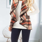 Margovil Pockets Plaid Jacket Vest
