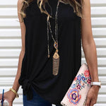 Margovil Casual Sleeveless Solid Waistcoat T-shirt