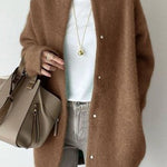 Margovil Crewneck Button Down Solid Outwear