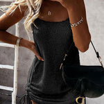 Margovil Side Drawstring Sleeveless Sweater Dress