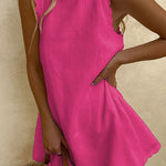 Margovil Crewneck Sleeveless Cotton Linen Dress