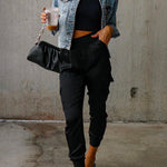 Margovil High Waist Skinny Satin Pants with Pockets(3 Colors Available)