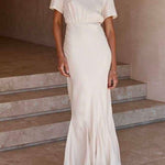 Margovil Short Sleeve Waisted Bodycon Fishtail Dress(6 Colors Available)