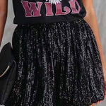 Margovil Stylish Elastic Waist Ruched Sequin Shorts