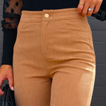 Margovil One Button Corduroy Flare Pants with Pockets