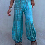 Margovil Tie Dye Side Slit Loose Lantern Pants