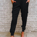 Margovil Fashion Style High Waist Satin Pants with Pockets