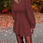 Margovil Ruched Waisted Swing Mini Dress(6 Colors Available)