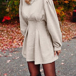 Margovil Ruched Waisted Swing Mini Dress(6 Colors Available)