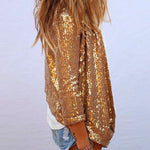 Margovil Open Front Long Sleeve Sequin Cardigans