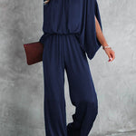 Margovil Stand Collar Slit Sleeve Waisted Wide Leg Jumpsuits( in 5 Colors)