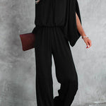 Margovil  Stand Collar Slit Sleeve Waisted Wide Leg Jumpsuits( in 5 Colors)