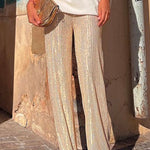 Margovil Elastic Waist Wide Leg Sequin Pants