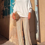 Margovil Off Shoulder Batwing Long Sleeve Sweater